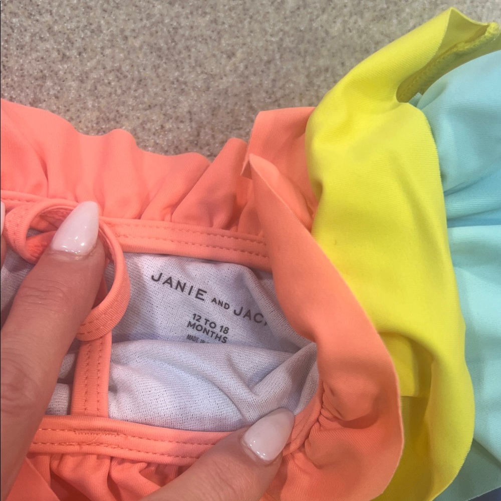 Janie and Jack Multicolor Ruffled Bikini - Picture 5 of 5